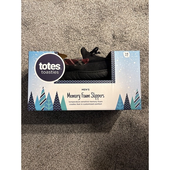 Totes Toastie Slipper Men Temperature Sensitive Memory Foam‎ Closed Back L 9-10 - Picture 1 of 4
